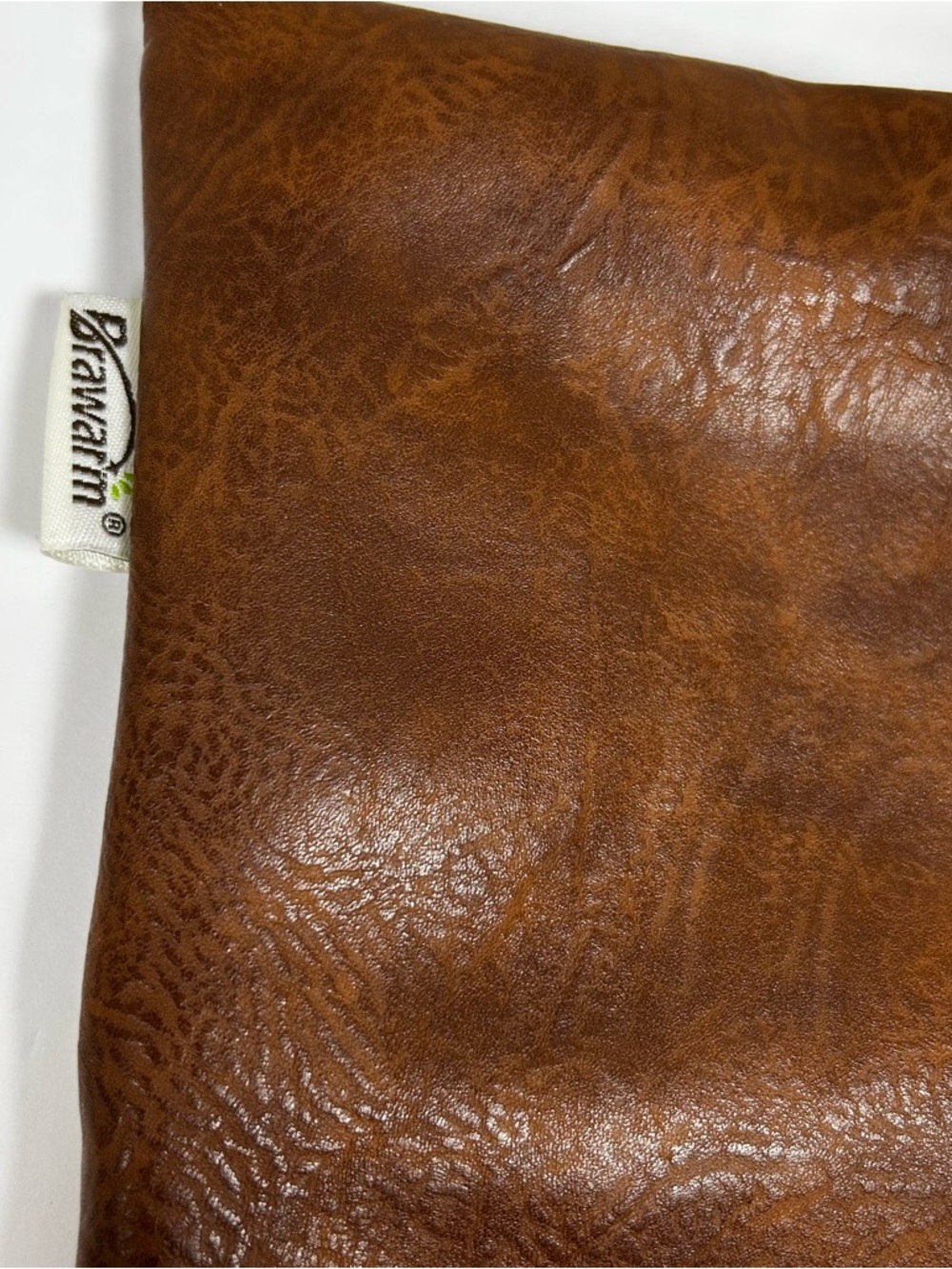 Faux Leather Throw Pillow Cover Zipper Closure Square Brown Brawarm High Quality - Picture 2 of 5